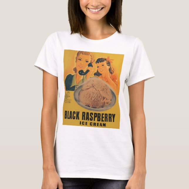 black rasberry ice cream ad t-shirt (Front)