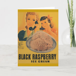 black rasberry ice cream greeting card