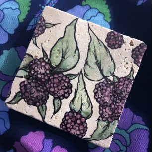 Black Raspberry Stone Coaster