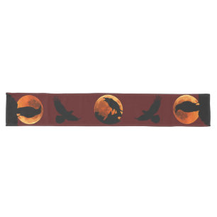 Black Raven and Blood Red Moon Table Runner