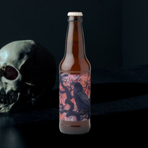 Black Raven and Gnarly Japanese Maple Beer Bottle Label