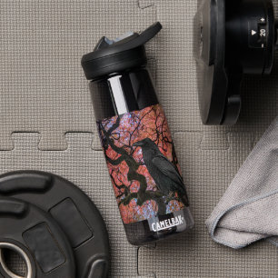 Black Raven and Gnarly Japanese Maple Tree Water Bottle