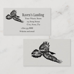 Black Raven Bird Soaring in Flight Art Business Card