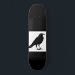 Black Raven Black Skateboard<br><div class="desc">An illustrated gothic black,  raven on black skateboard.</div>