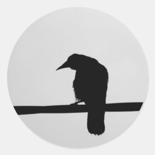 black raven classic round sticker