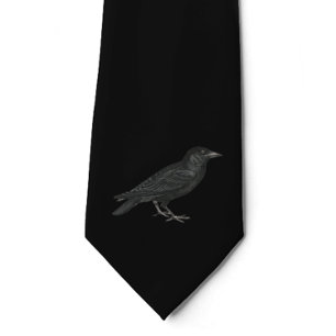 Black Raven Crow   Neck Tie   Black on Black