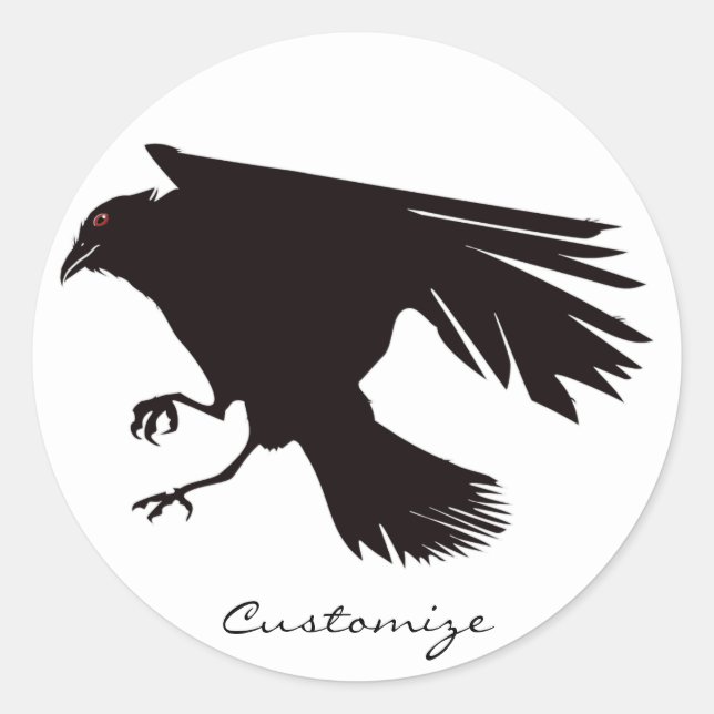 Black Raven Flying Thunder_Cove Classic Round Sticker (Front)
