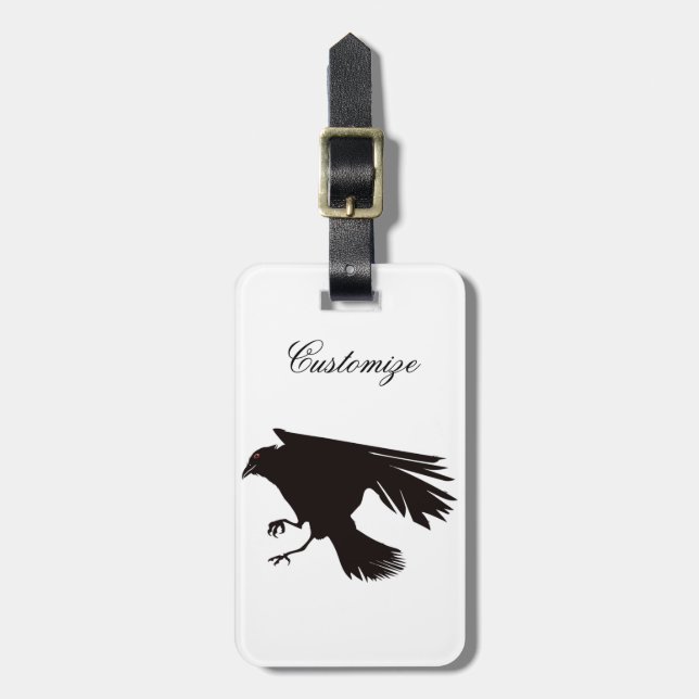 Black Raven Flying Thunder_Cove Luggage Tag (Front Vertical)