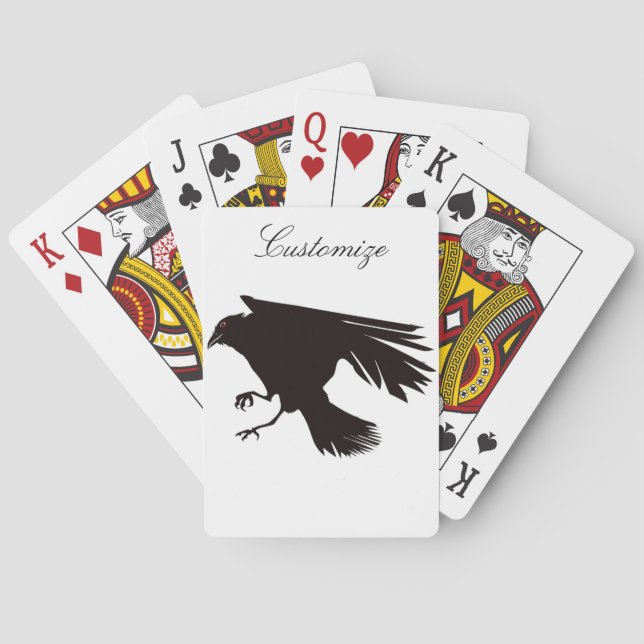 Black Raven Flying Thunder_Cove Playing Cards (Back)