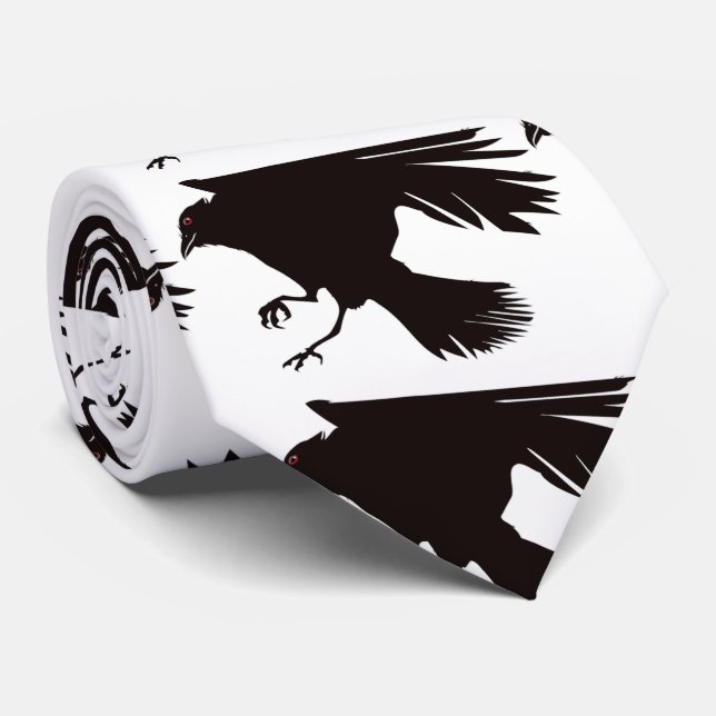 Black Raven Flying Thunder_Cove Tie (Rolled)