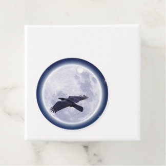Black Raven Full Moon Night Sky Favour Tags
