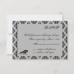 Black Raven Gothic Frame Response Card