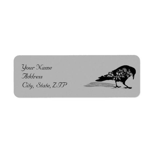 Black Raven Gothic Frame Return Address Return Address Label