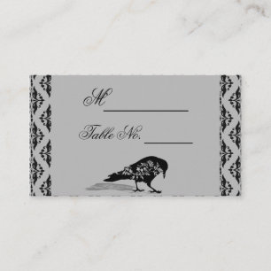 Black Raven Gothic Frame Wedding Place Card