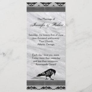 Black Raven Gothic Frame Wedding Program Programme