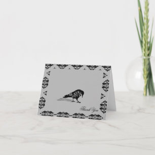 Black Raven Gothic Frame Wedding Thank You
