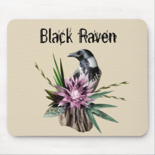 Black Raven Mouse Mat