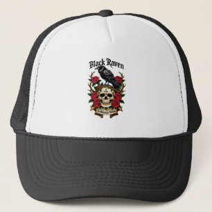 Black Raven Mysterious Gothic T-Shirt Trucker Hat