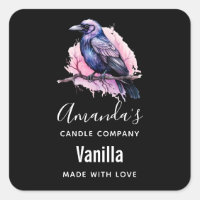 Black Raven on a Branch Candle Business