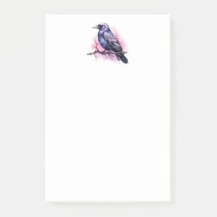Black Raven on a Branch Illustration Post-it Notes