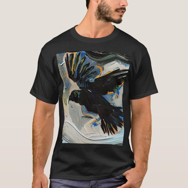 Black raven painting T-Shirt (Front)