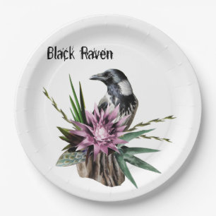 Black Raven Paper Plate