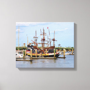 Black Raven Pirate Ship Wrapped Canvas