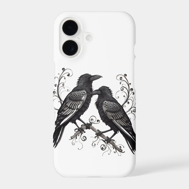 Black Raven Quilling Design iPhone 17 slim case (Back)