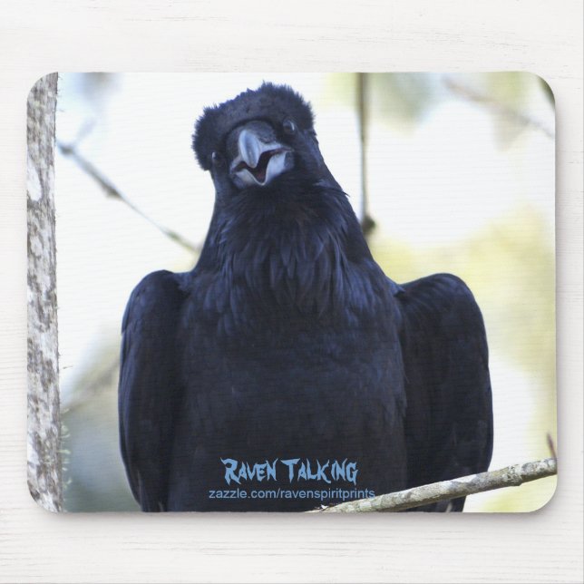 BLACK RAVEN TALKING MOUSE MAT (Front)