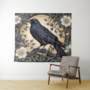 Black Raven William Morris Inspired Tapestry