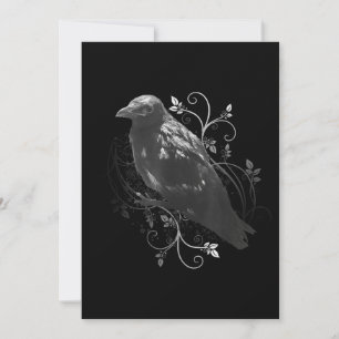 Black Raven With Filigree Leaves Odin Vikings Dark Save The Date