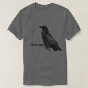 Black Raven With Scientific Name T-Shirt