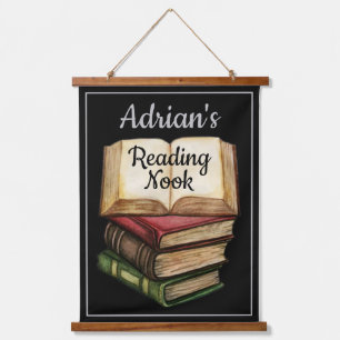 Black Reading Nook Hanging Tapestry