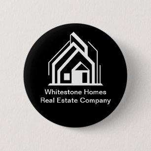 Black Real Estate Company Custom Realtor Name Tag 6 Cm Round Badge