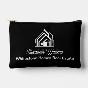 Black Real Estate Company Personalised Realtor Accessory Pouch