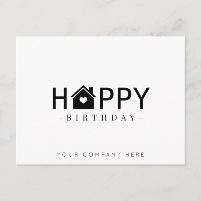 Black Real Estate Happy Birthday  Postcard (Front)