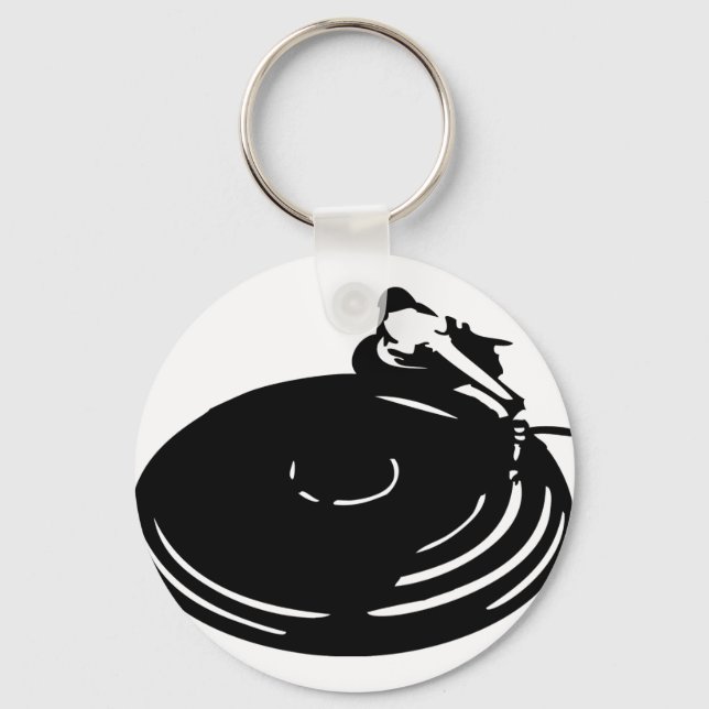black record turntable key ring (Front)