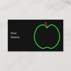 Black, Red and Green Apple Design. Business Card