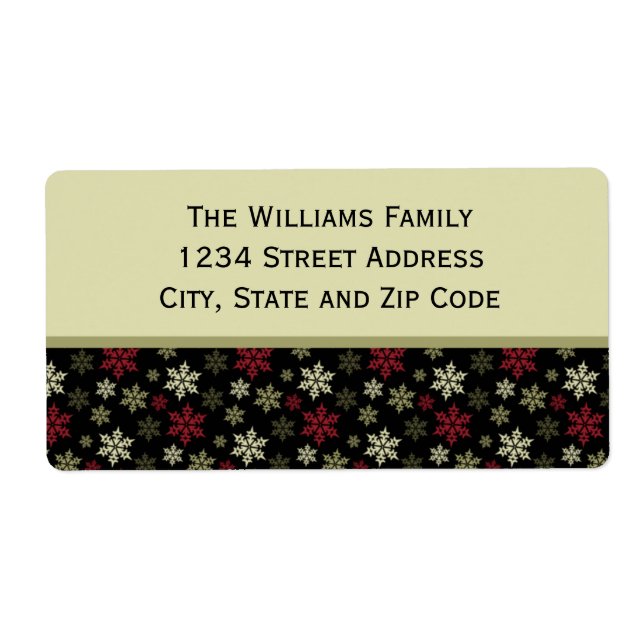 Black Red and Green Snowflake Pattern (Front)
