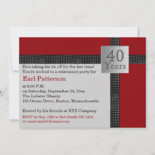Black, Red, and Grey Retirement Invitation