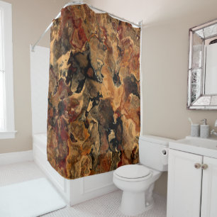 Black, Red and Rust Shower Curtain