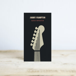 Black, Red and Tan Electric Guitar Instructor Business Card
