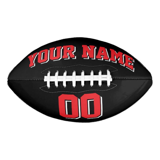 BLACK RED AND WHITE Custom Football American Football (Front)
