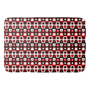 black red and white geometric bath mat