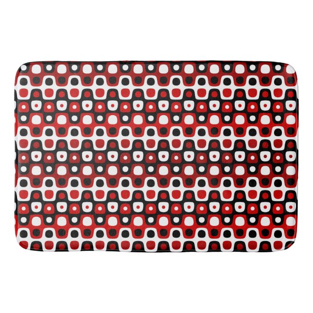 black red and white geometric bath mat (Front)