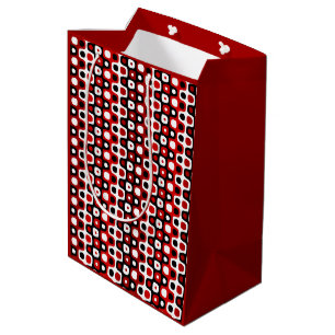 black red and white geometric medium gift bag
