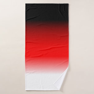 Black, Red and White Gradient Bath Towel Set