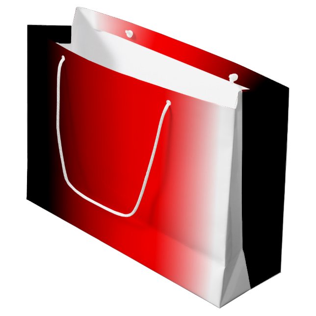 Black, Red and White Gradient gift bag (Front Angled)