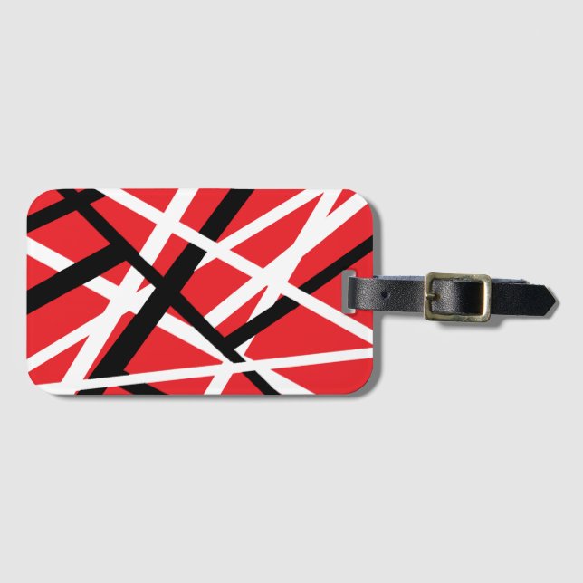 Black, Red, and White Graphic  Luggage Tag (Front Horizontal)