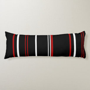 Black Red and White Stripes pillow case